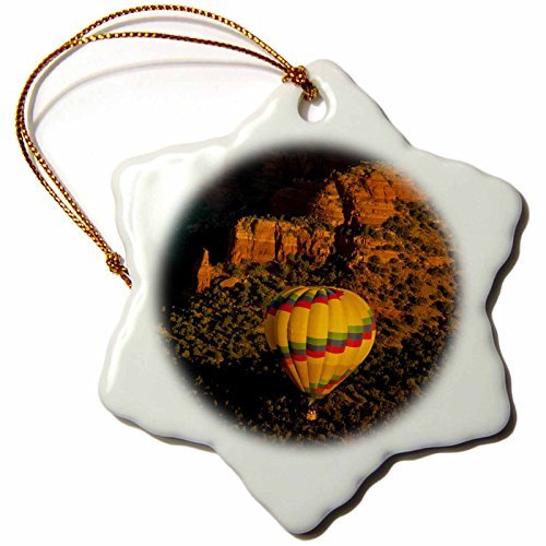 Angel Ornaments Danita Delimont - Hot Air Balloons - Aerial, Hot air balloon, Red Rock, Sedona, Arizona - inch Snowflake Porcelain Ornament