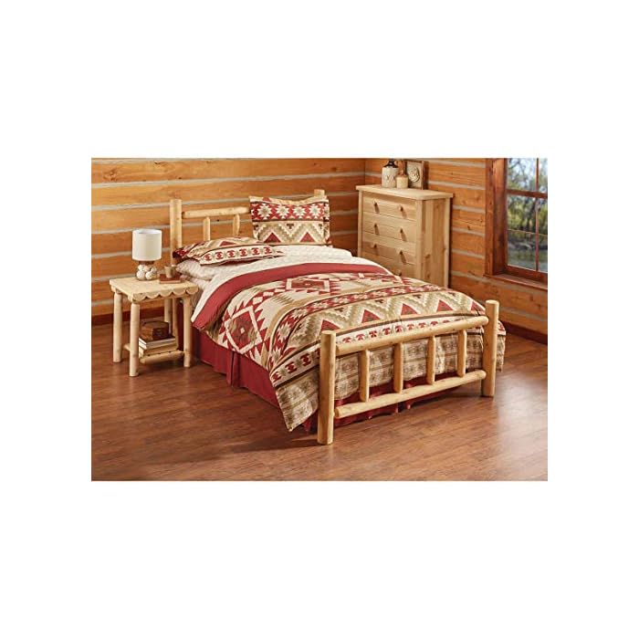 CASTLECREEK Cedar Log Queen Bed with Headboard and Footboard, Rustic
