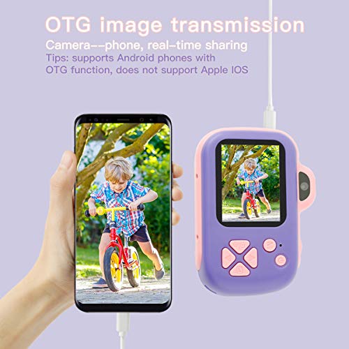 beiens Digital Video Camera for Kids, 24MP Selfie Dual Cameras, 32G SD Card, 1080P 2.0 inch HD IPS Screen, USB Charge, Best Birthday Gifts Kids Camera Toys for Girls and Boys (Pink) - Thumbnail 6