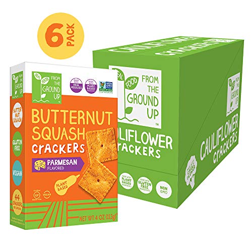 Real Food From the Ground Up Cauliflower and Butternut Squash Crackers - 6 Pack (Parmesan, Butternut Squash)