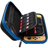 ButterFox Switch Hard Carrying Case with 19 Game Cartridge and 2 Micro SD Card Holders - Blue/Black