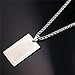 U7 Islamic Quran Inscription Square Pendant Stainless Steel Chain Muslim Jewelry Allah Necklace