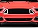 Front Hood Upper Grille w/ White DRL LED Accent Vent Lights for 2015 2016 2017 Ford Mustang