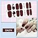 WOKOTO 8 Sheets Pure Color Nail Art Polish Wraps Decals with 1Pcs Nail File Classical Adhesive Nail Sticker Strips Manicure Accessories