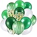 60 Pieces 12 Inch Green and White Balloons Green Marble Confetti Agate Balloons for Summer Hawaiian Jungle Animal Baby Shower Wedding Office Birthday Party Decoration Supplies