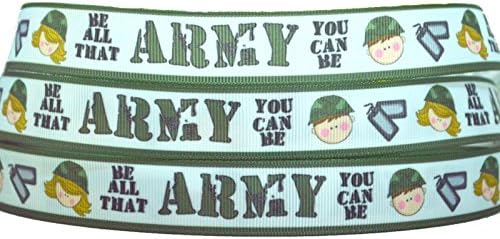 craftsociete 5 Yards Be All That Army You Can Be Grosgrain Ribbon 4 Crafts & Bow 7/8" Inch 22mm