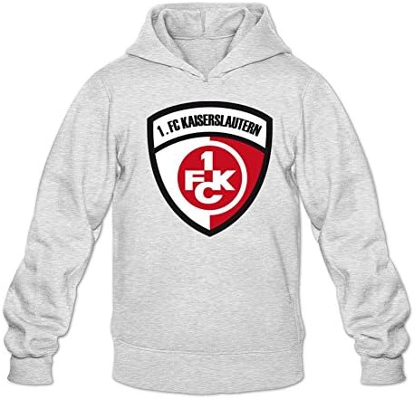 JDShirt Men's FC Kaiserslautern Football Club Lover Hoodie Sweatshirt Large Light Grey