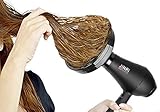 Jinri Salon Grade Professional Hair Dryer 1875W AC Motor Negative Ionic Ceramic Far Infrared Blow Dryer With 2 Speed and 3 Heat Settings Cold Shot Button, Diffuser and Straightening Comb Pik(Black)