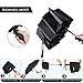 Wsky 12 Ribs Umbrella Windproof, Reinforced Travel Umbrella with Teflon Coating, Compact Waterproof, Ergonomic Handle with Auto Open Close Button - Elegant Leather Cover (Black)
