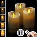 Big House Flickering Flameless Candles with Timer Remote Control 4 5 6 Inch Set of 3 Real Wax Pillar Battery Operated LED Candle