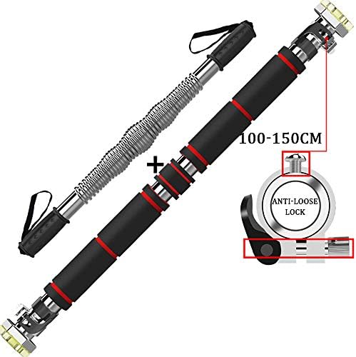 AFYH Up Bar, Telescopic Pull-ups -Door Pull-up -Pull-Up Bar for Door Frames-3MM Seamless Welded Horizontal bar, Horn Anti-Rotation Lock, 60-150cm, Load bearing200kg,100/150cmset