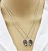Hosaire Necklace Set Big Little Sister 2 Piece Love Heart Necklace Family Gift for Women Girl Friendship Black