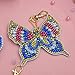 Mosaic Making Kits, 5pcs DIY Special Shaped Full Drill Butterfly Diamond Painting Keychain Kits