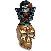 The Hamilton Collection Soulful Spirits Figurine Collection Issue #11: Spirit of The Elegant Poise Glow in The Dark Sugar Skull Decor by Jasmine Becket-Griffith 6-inches