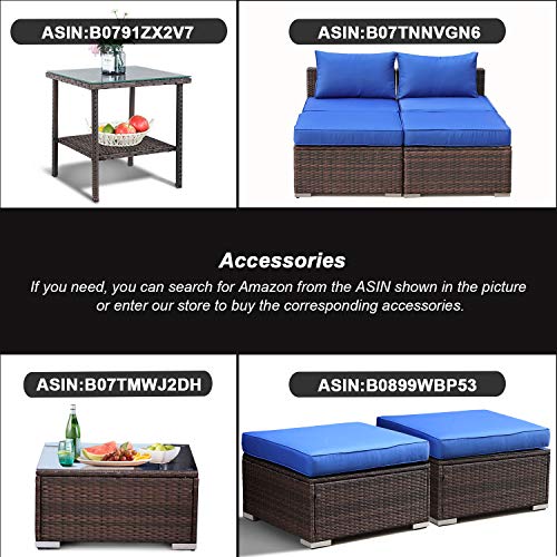 JETIME Outdoor Rattan Sofa Set Patio Furniture Wicker Garden Couch Sectional Set Conversation