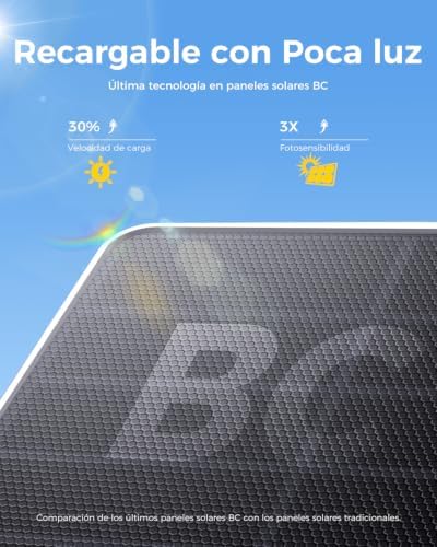 2K Cámara de Vigilancia WiFi Exterior Solar,360° PTZ,Sin Cables