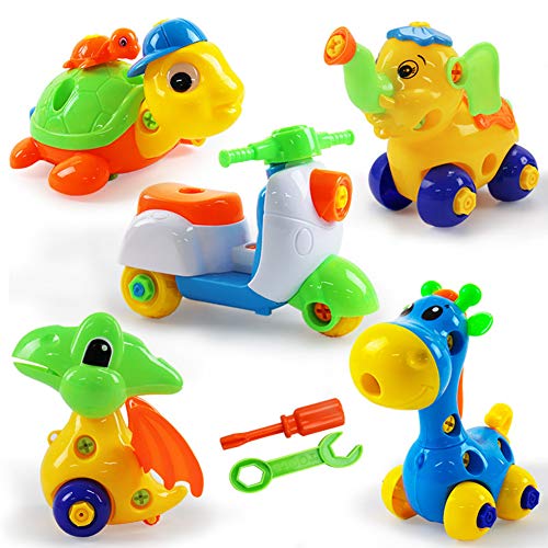 XuBa Children Hands-on Assembling Nut Tool Combination Detachable Puzzle Dis-Assembly Education Toy for Kids Disassembly Toys [Motor + Aircraft + Pony - PVC Bag]