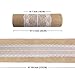 Ling's moment 12 x 108 Inch Jute Burlap Table Runner White Lace Runner Pack of 5 for Country Wedding Decorations Bridal & Baby Shower Decor Rustic