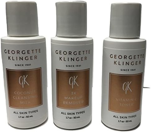 Georgette Klinger 3 PC Skincare Travel Kit – Choose from Sets Including Cleanser, Toner, Makeup Remover and Exfoliating Scrub Facial Products
