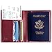 Inspiring Adventures Genuine Leather Passport and Vaccine Card Holder, Credit Card Holder | RFID Blocking Bifold Wallet | Slim and Minimalist Design | Includes Unique Gift Box | For Men and Women