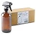16oz Empty Amber Dark Brown Glass Spray Bottle (1 Pack) - Mist & Stream Sprayer - BPA Free - Boston Round Heavy Duty Bottle - For Essential Oils, Cleaning, Kitchen, Hair, Perfumes
