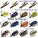Wtrees Best Fishing Bass Jigs Kit Set with Trailers Hooks Skirts rattles (Jig Kit N)