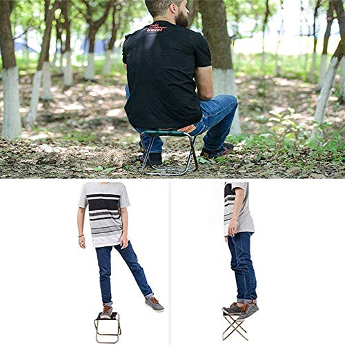 YYMM Outdoor Faltbarer Angelstuhl, tragbarer Lagerhocker, Ultraleichte Folding Haltbarkeit Camping Aluminiumlegierung… – Bild 5
