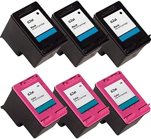 INKMATE 6 Pack Rmanufactured Ink Cartridge for 62XL C2P04AE C2P06AE Work With Officejet 5742 5745 8040 ENVY 5660 5665 7640 7645 8000