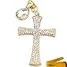 3D Cross Shape Stainless Alley Metal Bling Crystal Rhinestone Key Chain Ring Keychain Cell Phone Car Charm Decoration Pendant Ornament