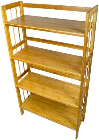 Yi Hai Bamboo Bookshelf 4-tier Book Rack Storage Rack