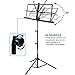 Music Stand, Kasonic 2 in 1 Dual-Use Folding Sheet Music Stand & Desktop Book Stand, Portable and Lightweight with LED Light/Music Sheet Clip Holder/Carrying Bag Suitable