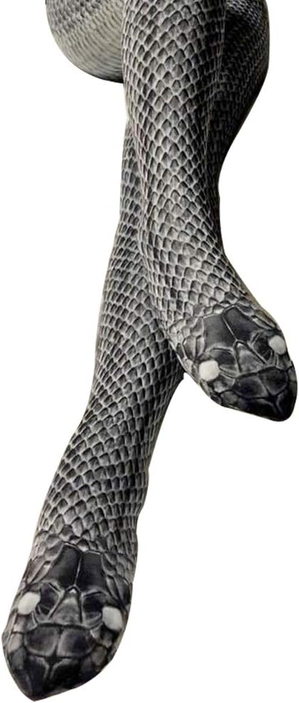 MaiYi Novelty 3D Snakeskin Pattern Pantyhose/Women Yoga Fitness Elastic Mid Waist Pantyhose Tights Stocking