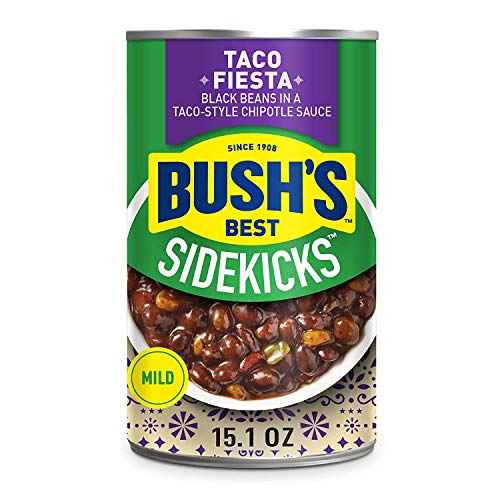 BUSH'S BEST Taco Fiesta Black Beans, Source of Plant Based Protein and