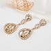 Miraculous Garden 2 Pack Gold Plated Crystal Rhinestone Teardrop Drop Dangle Earrings Bracelet Jewelry Set for Women