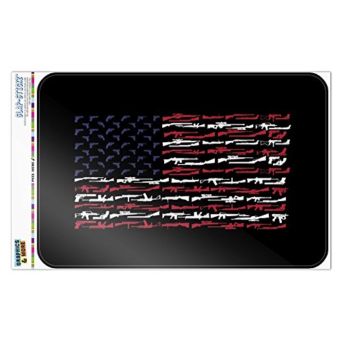 American Gun Flag USA Second 2nd Amendment Home Business Office Sign - Window Sticker - 6