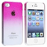 eForCity® Snap-on Case compatible with Apple® iPhone® 4 / 4S , Clear Hot Pink Waterdrop Ultra Thin