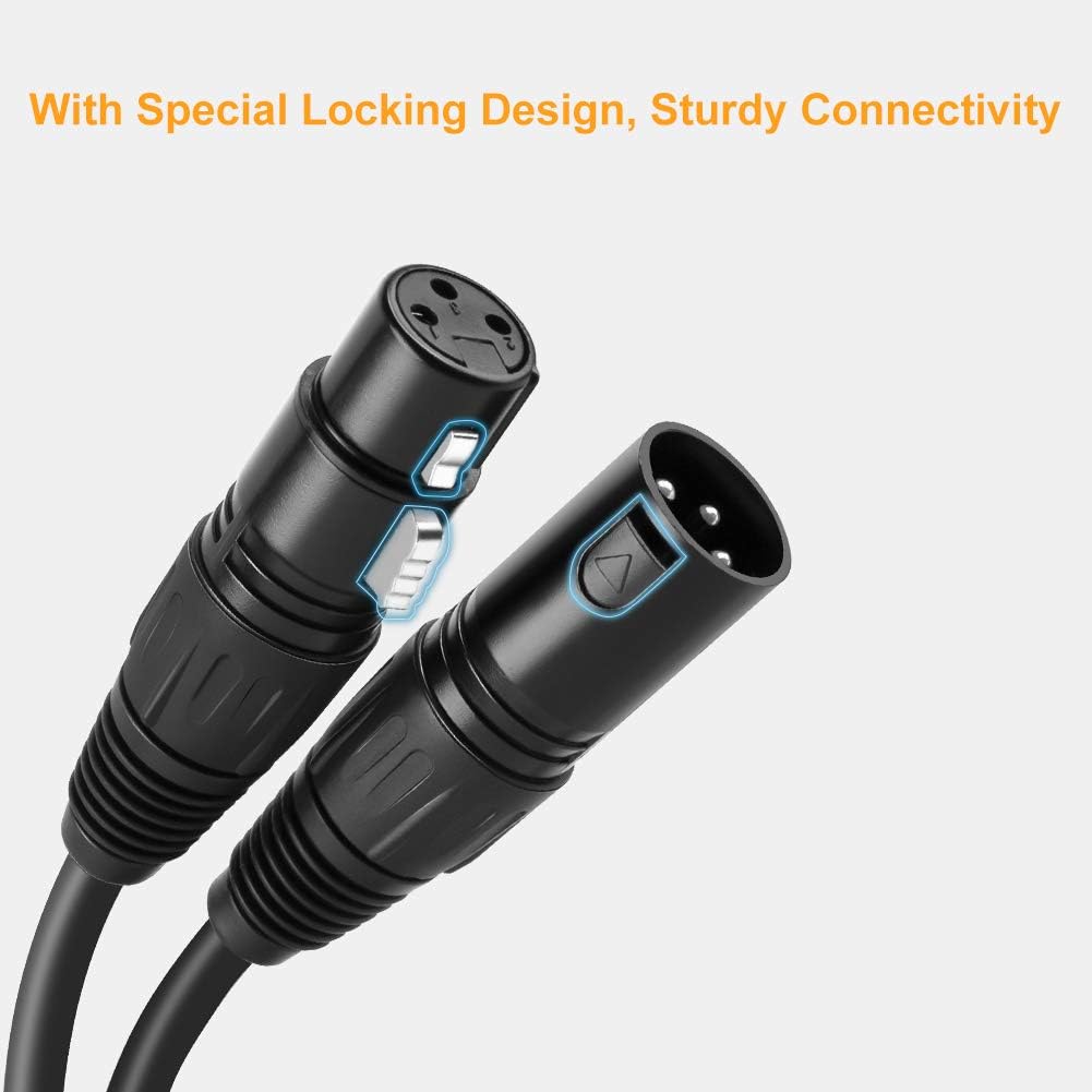 XLR Cable, CableCreation 3FT XLR Male to XLR Female Balanced 3 PIN XLR Microphone Cable Compatible with Shure SM Microphone, Behringer, Speaker Systems, Radio Station and More, Black: Musical Instruments