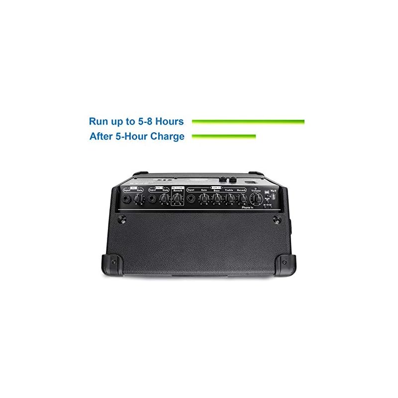 Acoustic Guitar Amplifier, 40 Watt Portable Rechargeable Acoustic Electric Amp for Guitar