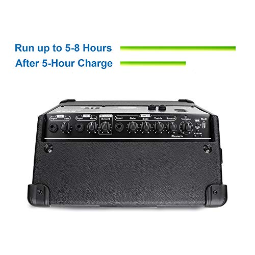 Acoustic Guitar Amplifier, 40 Watt Portable Rechargeable Acoustic Electric Amp for Guitar