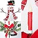 Doingart 2 Pack Solar Christmas Light Outdoor Decoration Clearance, LED Candle, Snowman Christmas Light with Faux Pine Cones, Foliage Accents Garden Decorative Stake