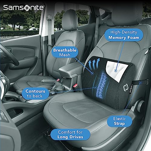 SAMSONITE Lumbar Support Pillow For Office Chair and Car Seat