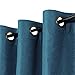 H.VERSAILTEX Linen Blackout Curtains 96 Inches Long for Bedroom/Living Room Thermal Insulated Grommet Curtains Primitive Textured Linen Burlap Effect Window Draperies 2 Panels - Heather Aegean Blue