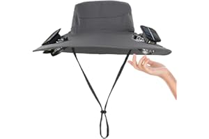 SICHUNL Sun Hats with Fans for Men Women Summer Fishing,Cooling Fishing Hat with Fans for Hiking Camping Hunting UPF 50+ Wide Brim
