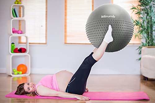 Mirumb-Palla-da-Ginnastica-Palla-Yoga-Palla-da-Pilates-con-Pompa-Adatto-a-Esercizio-di-Fitness-Yoga-Allenamento-Pilates-Donna-Incinta-Ufficio-