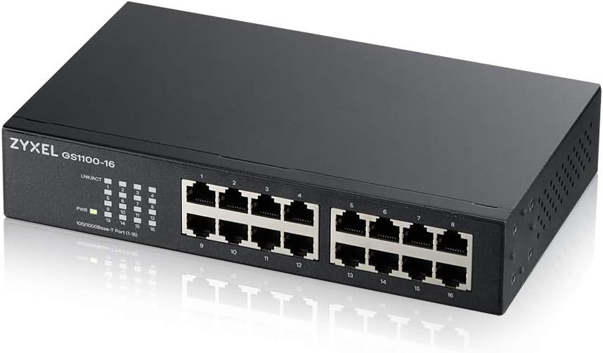 Zyxel GS1100-16 v3 16-Port Gigabit Ethernet Unmanaged Switch