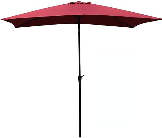 Amazon Com Cobana Rectangular Patio Umbrella Outdoor Table Market Umbrella With Push Button Tilt Crank 6 6 By9 8 Burgundy Garden Outdoor