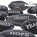 PMLAND Inspirational Bulk Faith Black Stones (12 Different Words- Large 2-3 inches)