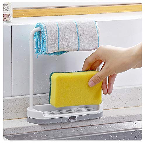 MOVEmen Storage Rack Drain Rack Towel Rack Hanging Bathroom Kitchen Utensil Box Hot Rag Storage Rack Kitchen Countertop Storage Rack Jewelry Stand Kitchenware Frame Makeup Rack Washing Rack (A) - Thumbnail 5