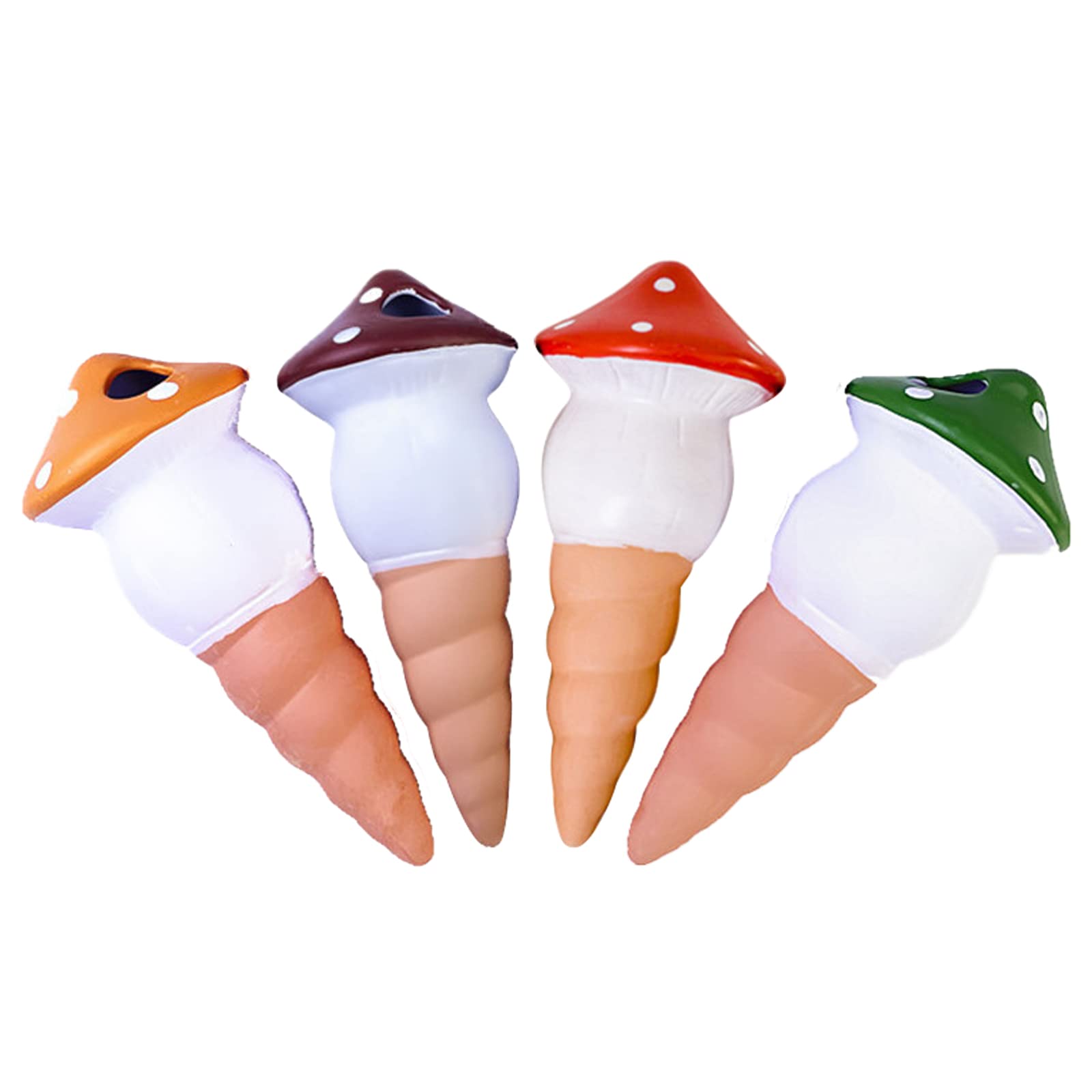 RoseFlower Terracotta Plant Self Watering Spikes - Set of 4 Mushroom Plant Watering Stakes Insert Terracotta Plant Watering Devices Automatic Watering Stakes for Indoor and Garden Plants #1