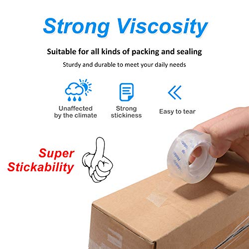 Holotap Ultra Transparent Tape Refill 9 Rolls Clear Tape 3/4 inch Invisible Tape Roll for Office, Home, School
